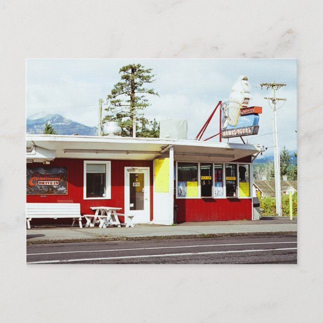 East Wind Drive-In, Cascade Locks, Oregon Postcard (Front)