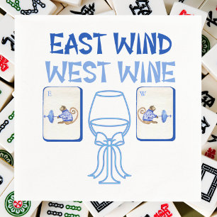 East Wind West Wine Mahjong Napkins Chinoiserie 