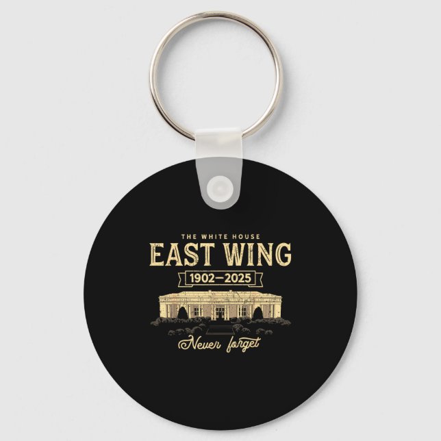 East Wing 1902 2025 Never Forget Retro  Key Ring (Front)