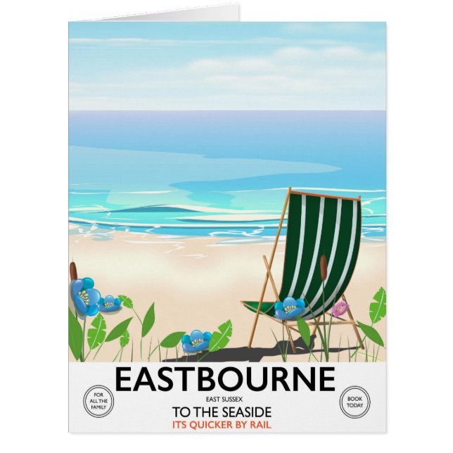 Eastbourne Beach East Sussex travel poster (Front)