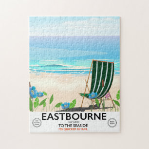 Eastbourne Beach East Sussex travel poster Jigsaw Puzzle