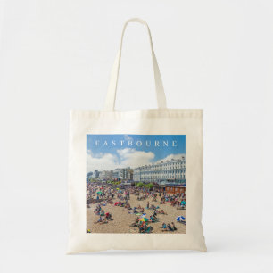 Eastbourne beach view tote bag