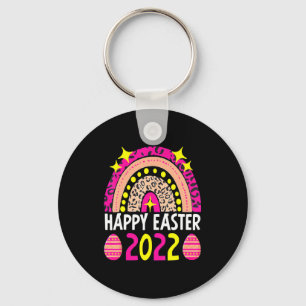 Easter 2022 rainbow cute happy easter 2022  key ring