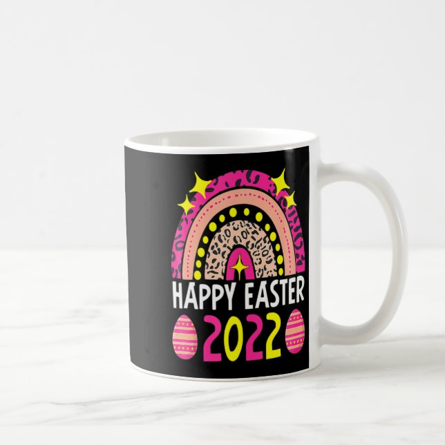 Easter 2022 rainbow cute happy easter 2022 women  coffee mug (Right)
