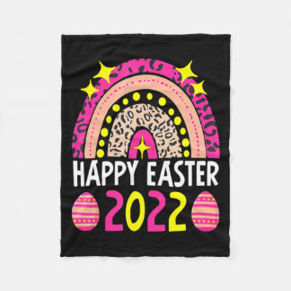 Easter 2022 rainbow cute happy easter 2022 women m fleece blanket