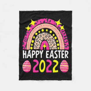 Easter 2022 rainbow cute happy easter 2022 women m fleece blanket