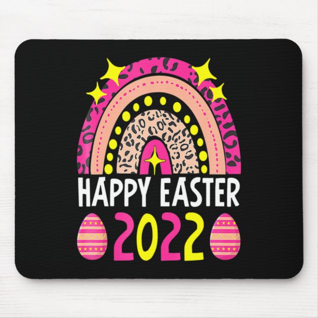 Easter 2022 rainbow cute happy easter 2022 women  mouse pad (Front)