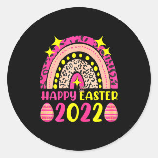 Easter 2022 rainbow t cute happy easter 2022 wome  classic round sticker