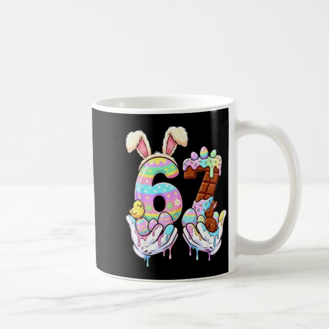 Easter 67 Six Seven Funny Gen Alpha Meme Drip Boys Coffee Mug (Right)