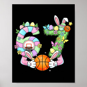 Easter 6 7 Meme Six Seven Cute Bunny Basketball Ea Poster