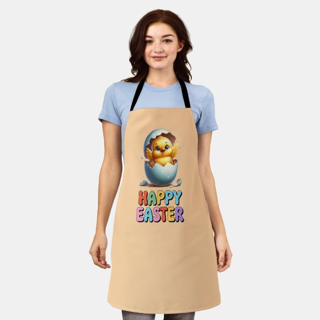 Easter a happy chick child drawing apron (Worn)