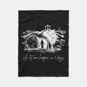 Easter a lot can happen in 3 days religious menEas Fleece Blanket