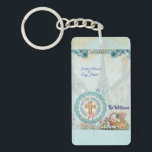 Easter Acrylic Rectangular double side Keychain<br><div class="desc">Elevate your Easter table setting with this SignatureEaster Acrylic Rectangular double side Keychain, designed to perfectly match your coordinated invitation, plates, and cups. Featuring a soft floral cross motif, gentle spring colors, and personalized family details, Easter Acrylic Rectangular double side Keychain adds a thoughtful, elegant touch to your brunch and...</div>