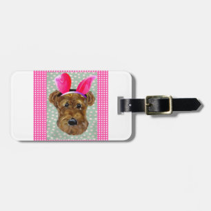 EASTER AIREDALE LUGGAGE TAG