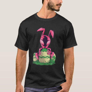 Easter Alien Bunny Ears Holding Chocolate Eggs Kid T-Shirt