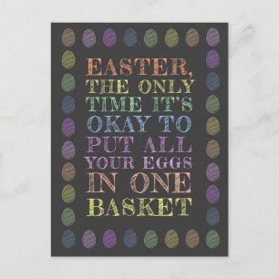 Easter All your eggs in one basket Holiday Postcard