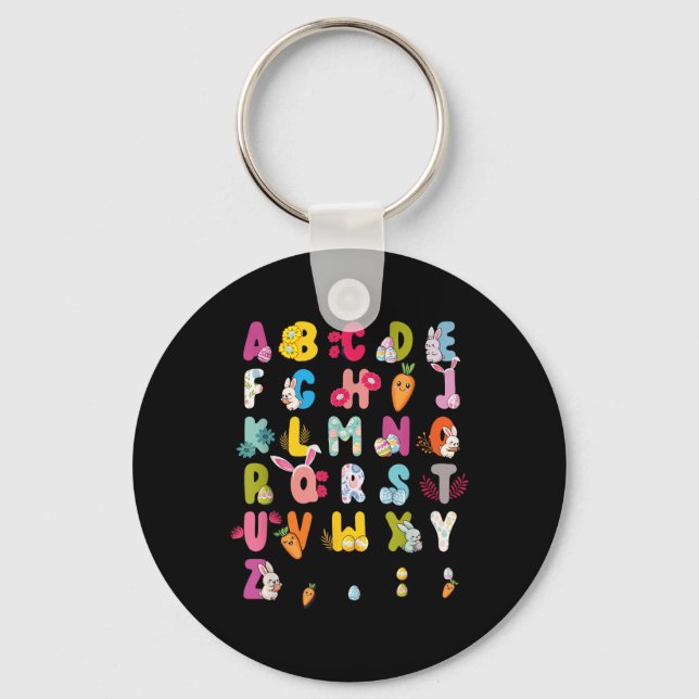 Easter Alphabet Easter Egg Easter Bunny 2025 Kids  Key Ring (Front)