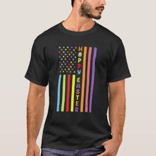Easter American Flag Apparel Outfit Easter Eggs Gi T-Shirt