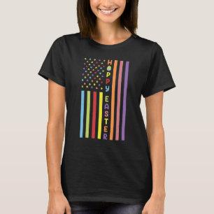Easter American Flag Apparel Outfit Easter Eggs Gi T-Shirt