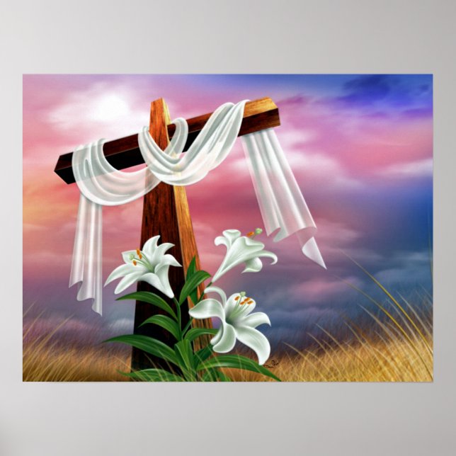 Easter and Palm Sunday Crosses and Scenes Poster (Front)