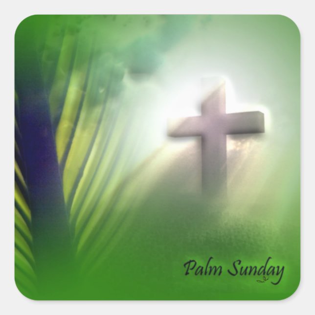 Easter and Palm Sunday Crosses and Scenes Square Sticker (Front)