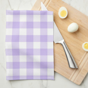 Easter and Spring Country Lavender Gingham Pattern Tea Towel