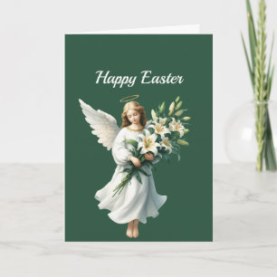 Easter Angel Lilies Illustration Holiday Card