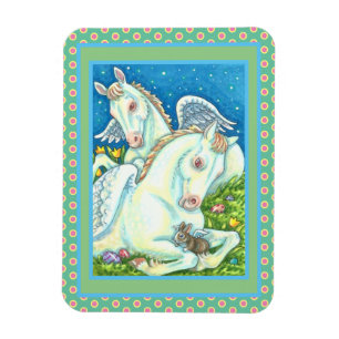 EASTER ANGELS, WHITE PONIES, BUNNIES AND EGGS Cute Magnet