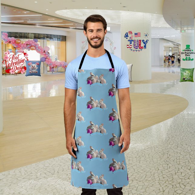 Easter Apron Two Rabbits & Easter Eggs (Creator Uploaded)