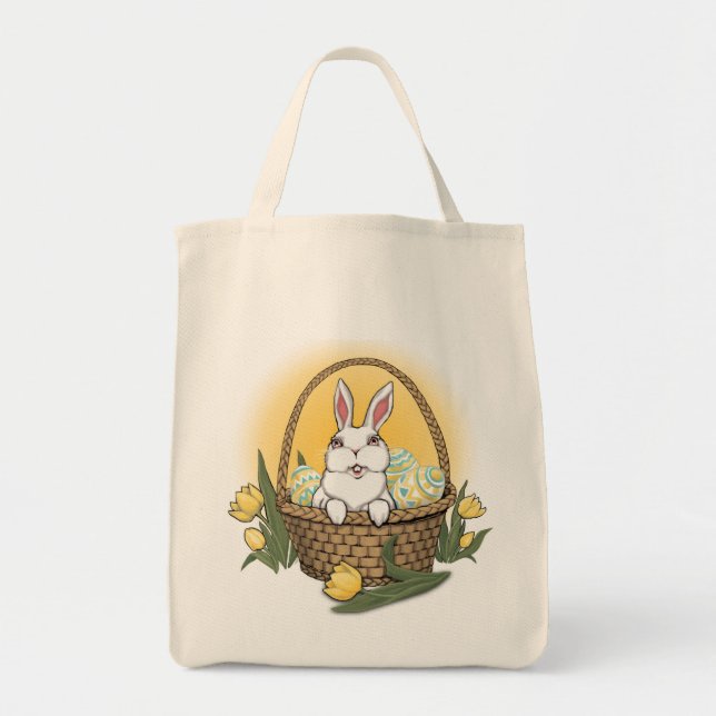 Easter Art Tote Bag Easter Bunny Art Shopping Bag (Front)