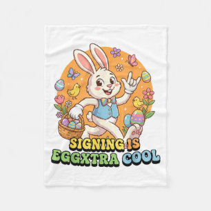 Easter ASL Signing is Cool Spring American Sign Fleece Blanket