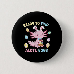 Easter Axolotl Bunny Ears Cute Egg Basket Kawaii 6 Cm Round Badge