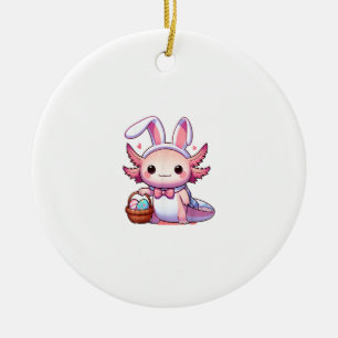 Easter Axolotl Bunny Ears Eggs T-Shirt Ceramic Ornament