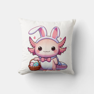 Easter Axolotl Bunny Ears Eggs T-Shirt Cushion