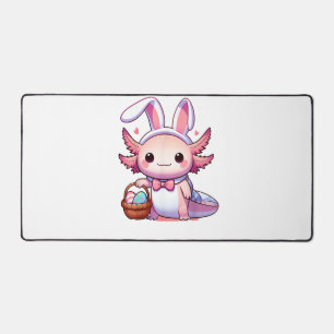 Easter Axolotl Bunny Ears Eggs T-Shirt Desk Mat