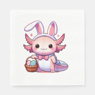 Easter Axolotl Bunny Ears Eggs T-Shirt Napkin