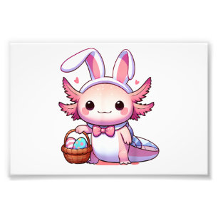 Easter Axolotl Bunny Ears Eggs T-Shirt Photo Print