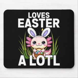 Easter Axolotl Bunny Rabbit Ears Funny Pun _1 Mouse Pad