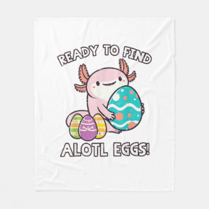 Easter Axolotl Ready To Find Alotl Eggs Hunt Boys  Fleece Blanket