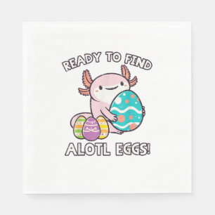 Easter Axolotl Ready To Find Alotl Eggs Hunt Boys  Napkin