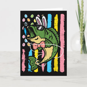 Easter B Fish Bunny Us Flag Patriot Fishing Men Wo Card