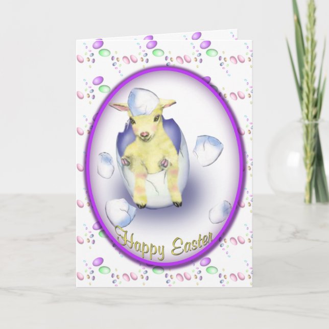 Easter Baby Goat Holiday Card (Front)
