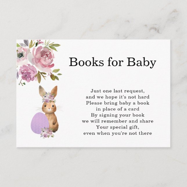 Easter Baby Shower | Books for Baby Enclosure Card (Front)