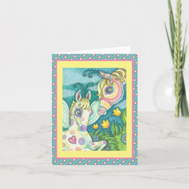 EASTER BABY, SPRING PONY, CUTE FAIRY NOTE CARD B (Front)