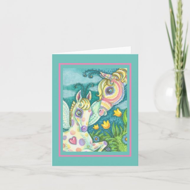 EASTER BABY, SPRING PONY, CUTE FAIRY NOTE CARD B (Front)