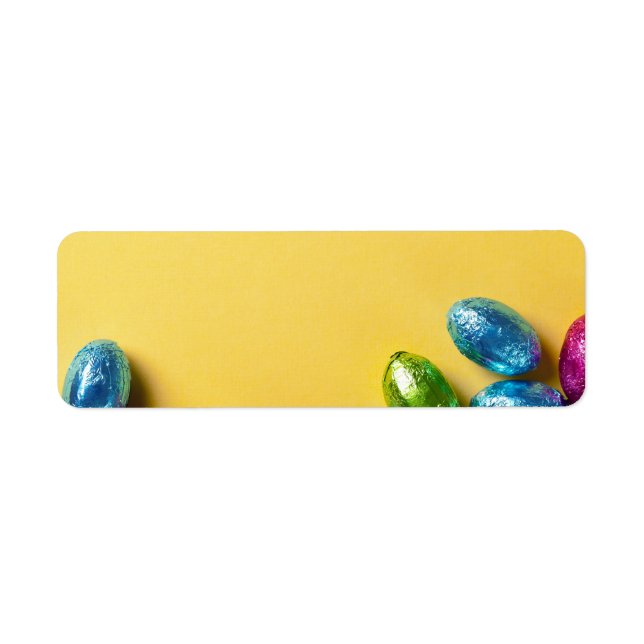 Easter Background With Colourful Chocolate Eggs Return Address Label (Front)