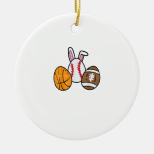 Easter Balls Basketball Baseball Football Boys Kid Ceramic Ornament