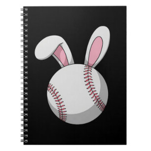 Easter Baseball Bunny Cute Rabbit Ears Notebook