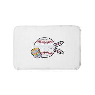 Easter Baseball Bunny Sports Men Boys Kids Toddler Bath Mat