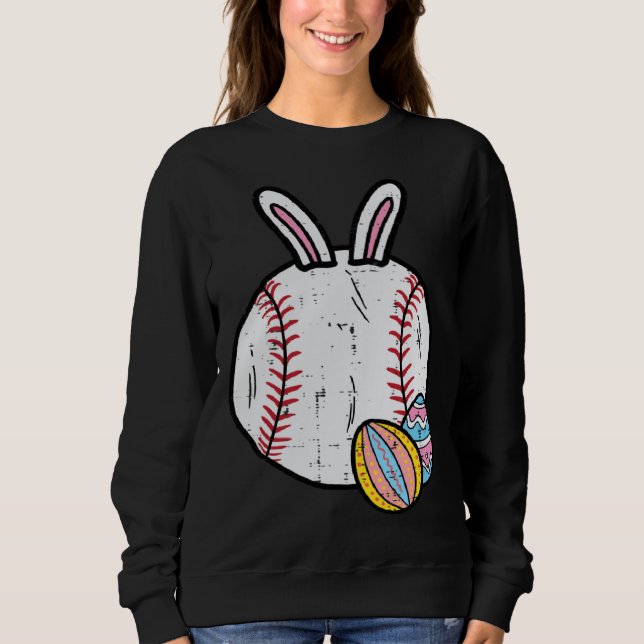 Easter Baseball Bunny Sports Men Boys Kids Toddler Sweatshirt (Front)
